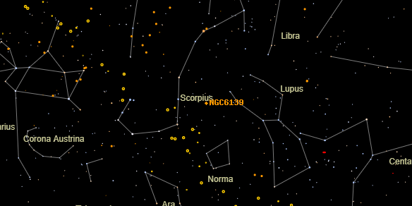 NGC6139 on the sky map