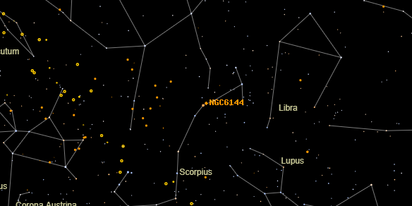 NGC6144 on the sky map