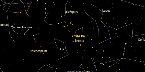 NGC6167 on the sky map