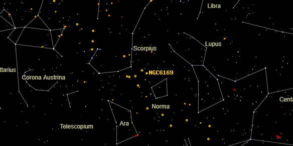NGC6169 on the sky map