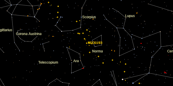 NGC6193 on the sky map