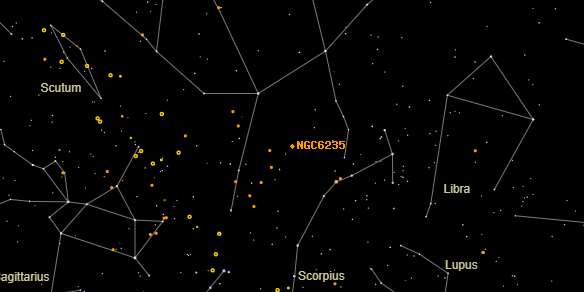 NGC6235 on the sky map