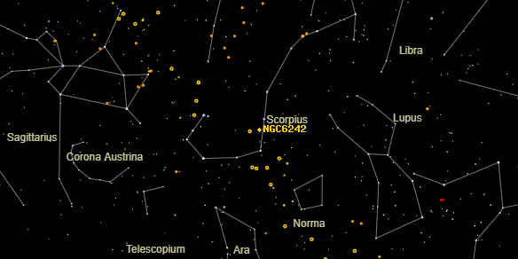 NGC6242 on the sky map