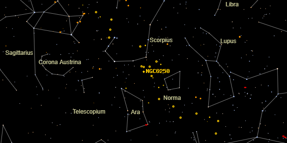 NGC6250 on the sky map