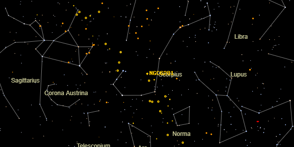 NGC6281 on the sky map