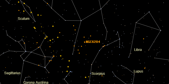 NGC6284 on the sky map
