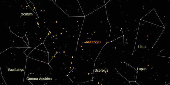NGC6293 on the sky map