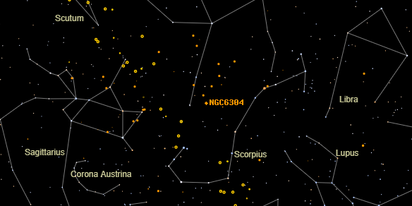 NGC6304 on the sky map
