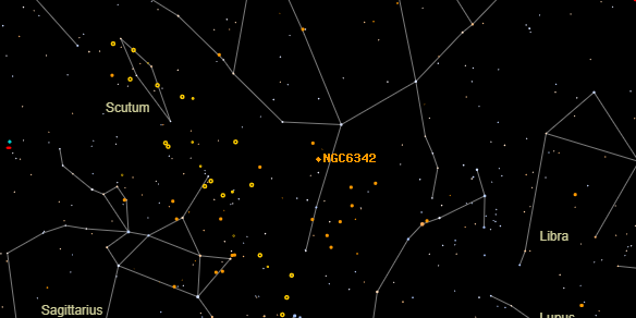 NGC6342 on the sky map