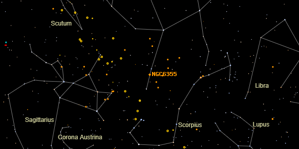 NGC6355 on the sky map