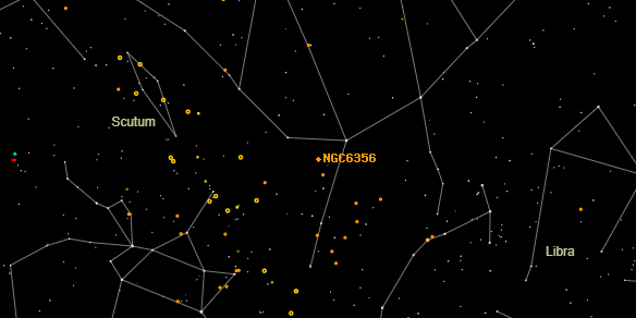 NGC6356 on the sky map