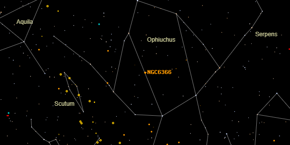 NGC6366 on the sky map