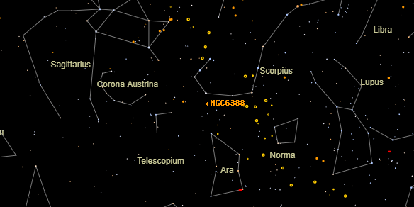 NGC6388 on the sky map