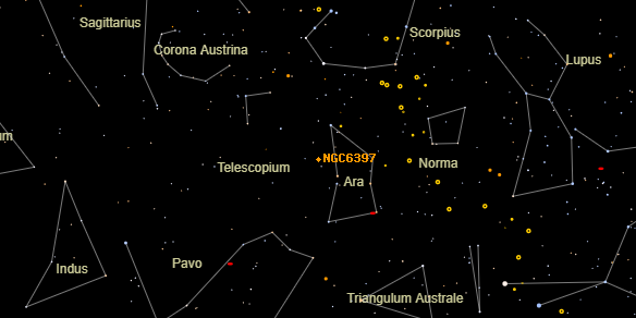 NGC6397 on the sky map