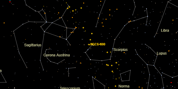 NGC6400 on the sky map