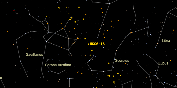 NGC6416 on the sky map