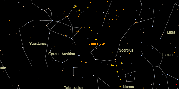 NGC6441 on the sky map