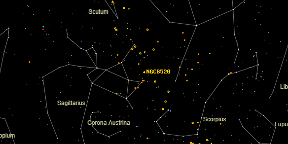 NGC6520 on the sky map