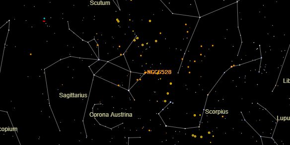 NGC6528 on the sky map