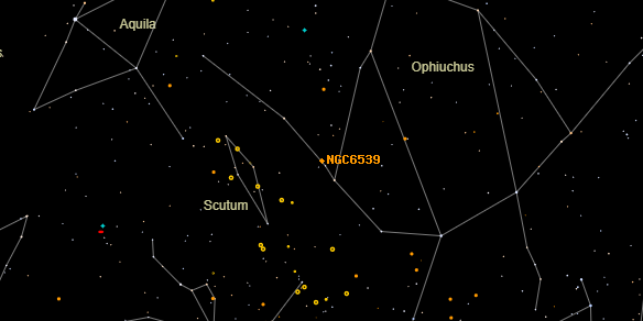 NGC6539 on the sky map