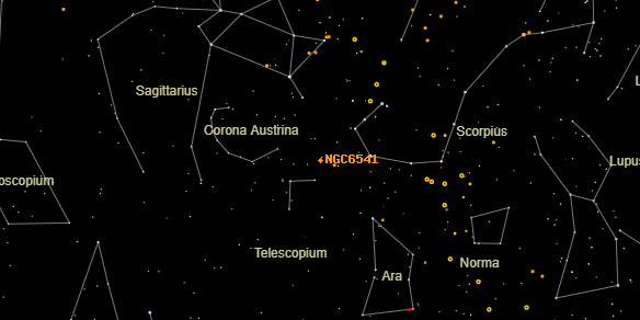 NGC6541 on the sky map