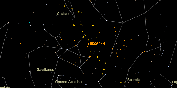 NGC6544 on the sky map