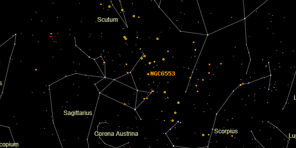 NGC6553 on the sky map