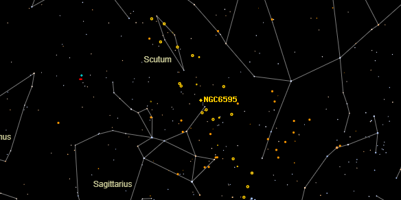 IRAS 18138-1954 Cluster (NGC6595) on the sky map