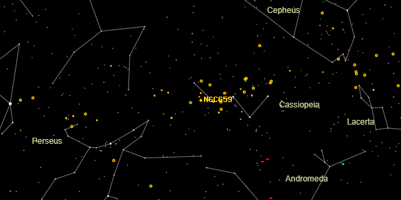 NGC659 on the sky map