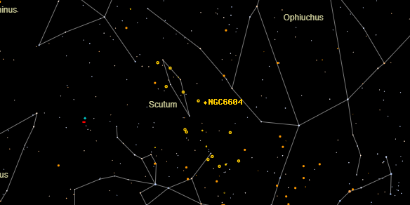 NGC6604 on the sky map