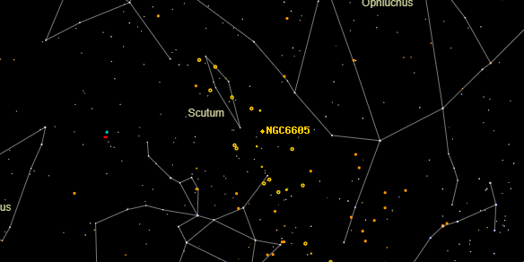 NGC6605 on the sky map