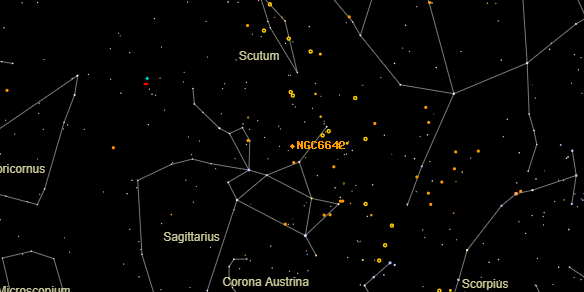 NGC6642 on the sky map