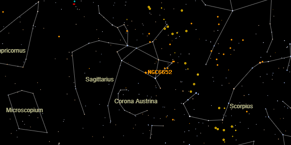 NGC6652 on the sky map