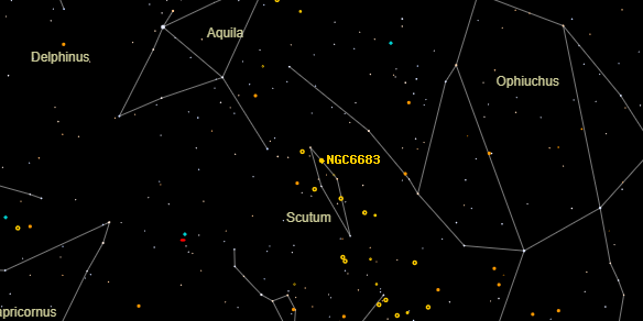 NGC6683 on the sky map