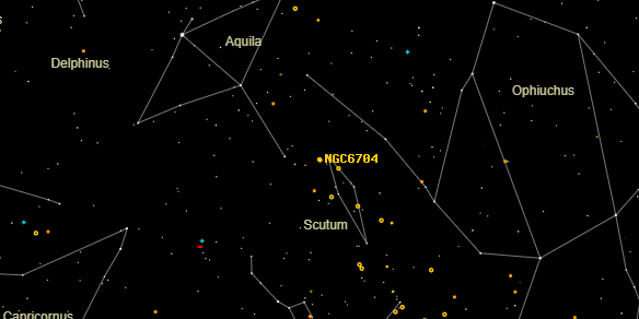 NGC6704 on the sky map