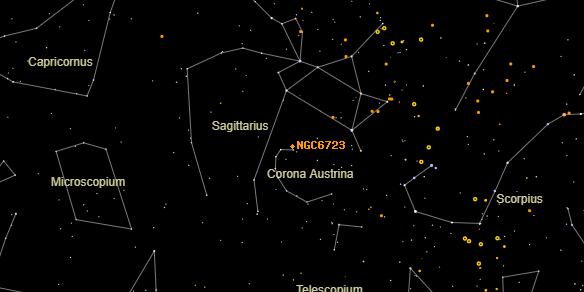 NGC6723 on the sky map