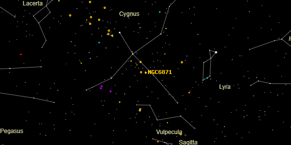 NGC6871 on the sky map