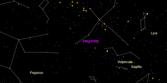 NGC6995 on the sky map