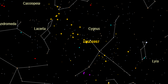 NGC6997 on the sky map