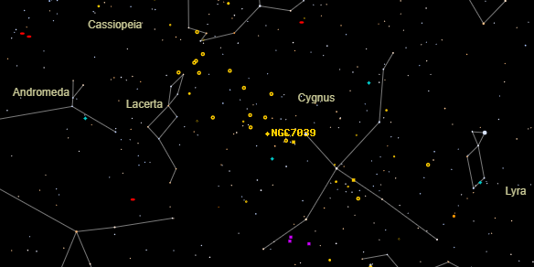 NGC7039 on the sky map