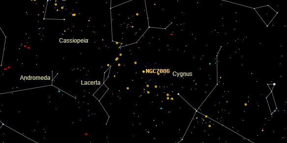NGC7086 on the sky map