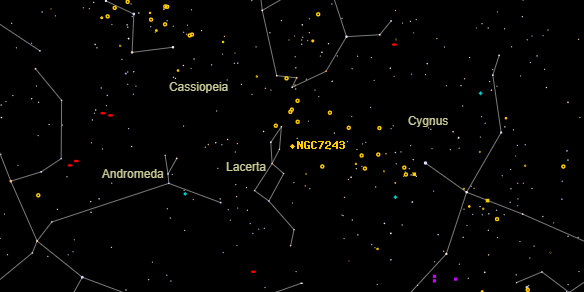 NGC7243 on the sky map