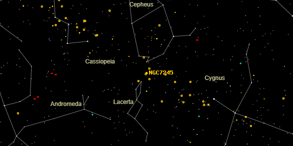 NGC7245 on the sky map