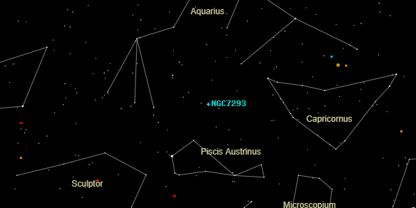 Helix Nebula (NGC7293) on the sky map