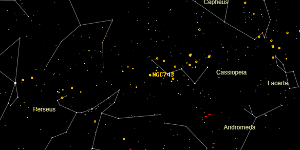 NGC743 on the sky map