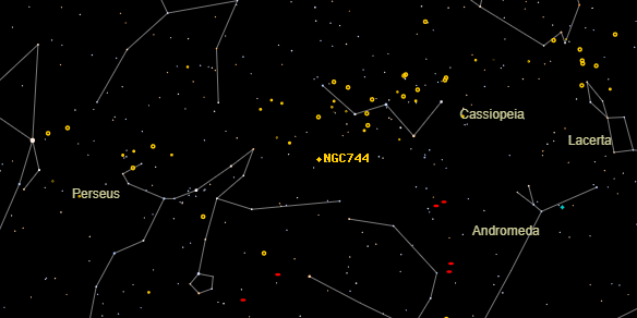 NGC744 on the sky map
