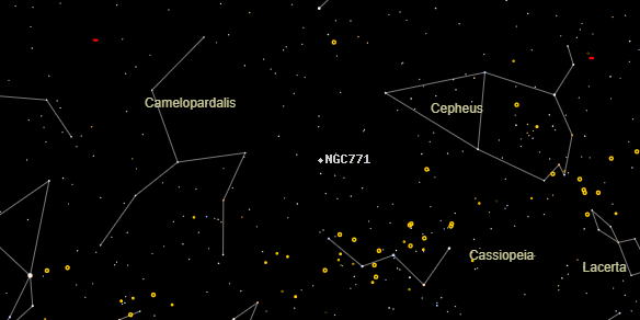 NGC771 on the sky map